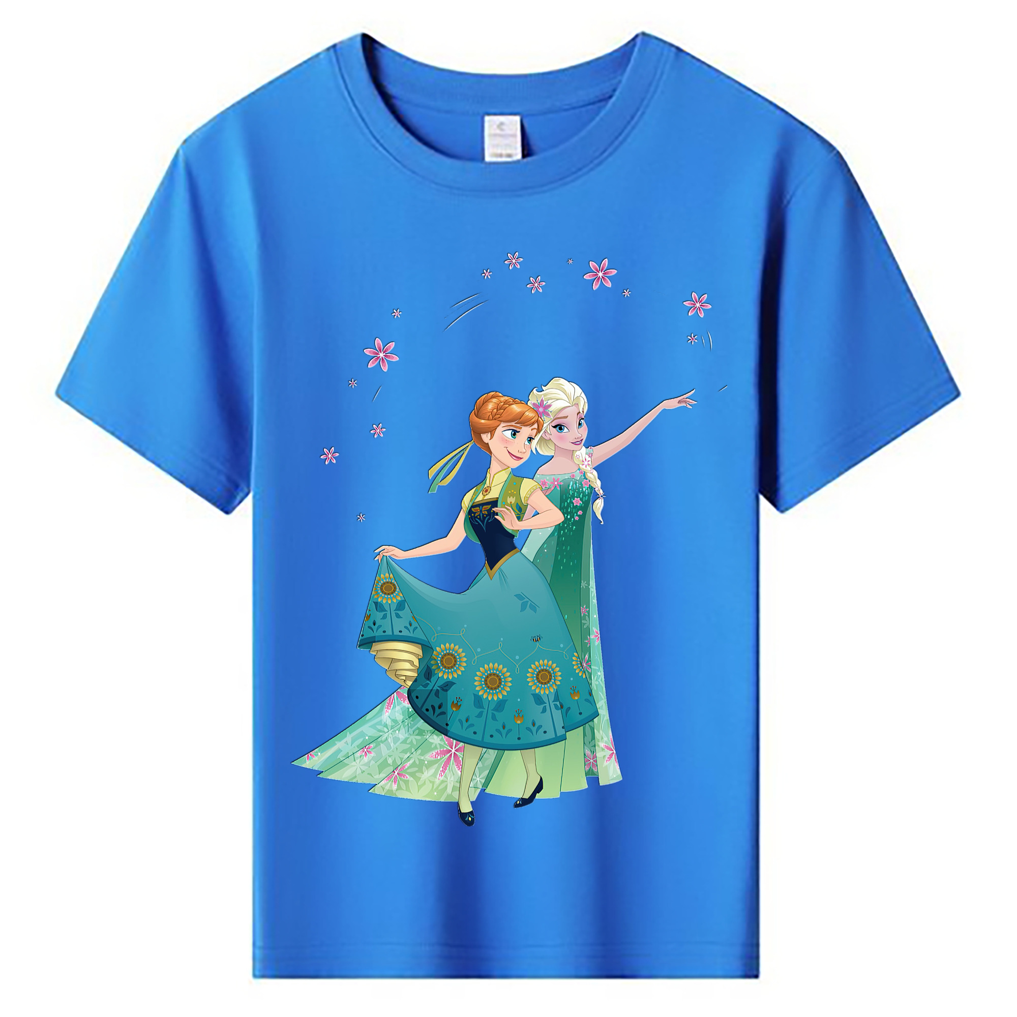 （画像用） アナと雪の女王 アンナ エルサ Frozen Anna Elsa 綿100％キッズTシャツ（フロントプリント）